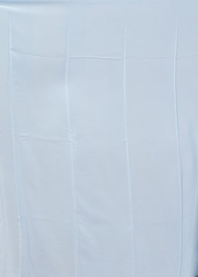 Blue Handloom Chiffon Pure Silk Saree With Blouse Piece