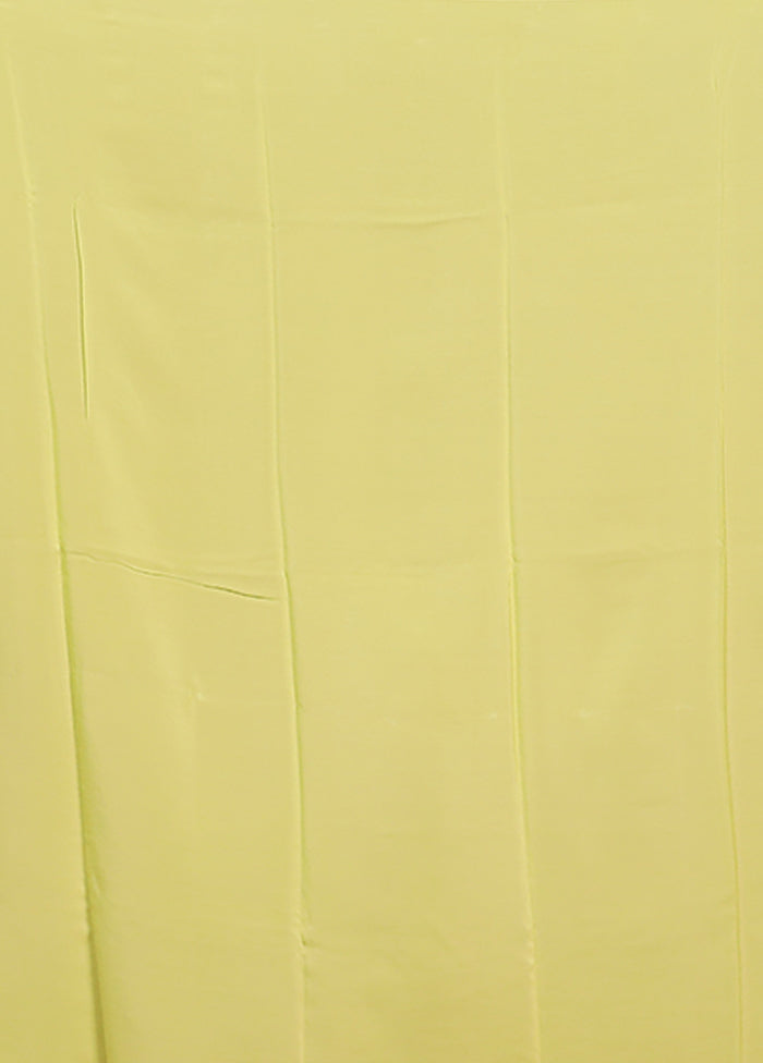 Green Handloom Chiffon Pure Silk Saree With Blouse Piece