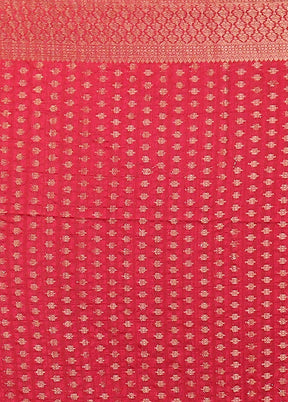 Red Dupion Silk Saree With Blouse Piece