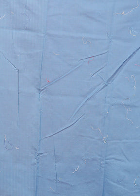 Blue Pure Cotton Saree With Blouse Piece