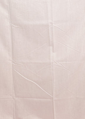White Pure Cotton Saree With Blouse Piece