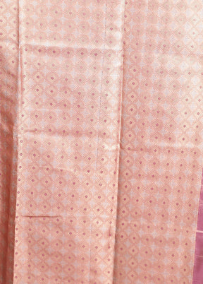 Pink Tissue Silk Saree With Blouse Piece