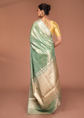 Green Tissue Silk Saree With Blouse Piece