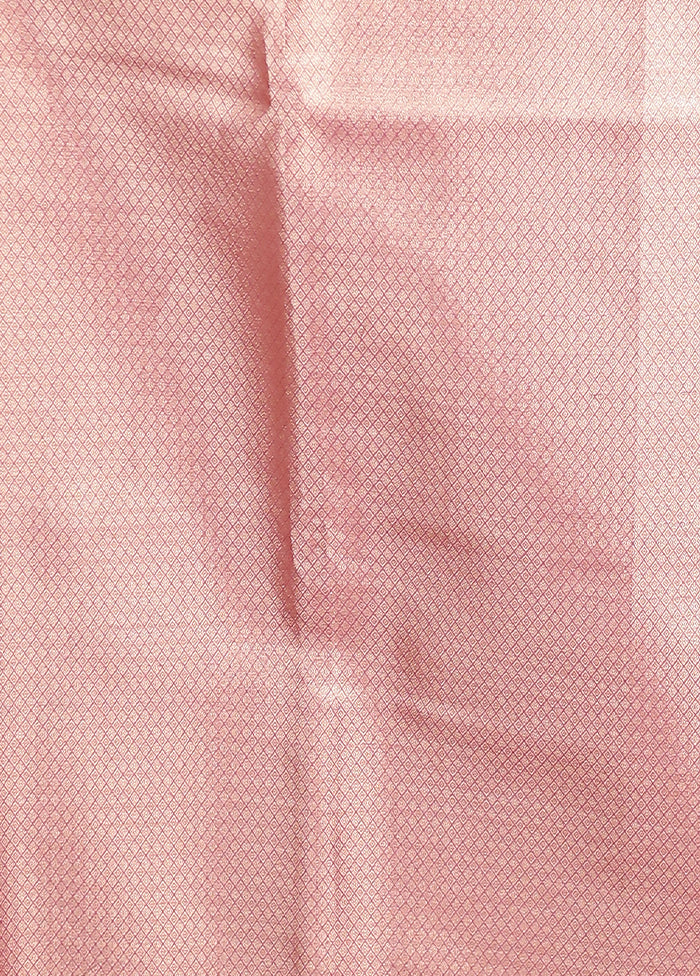 Pink Tissue Silk Saree With Blouse Piece