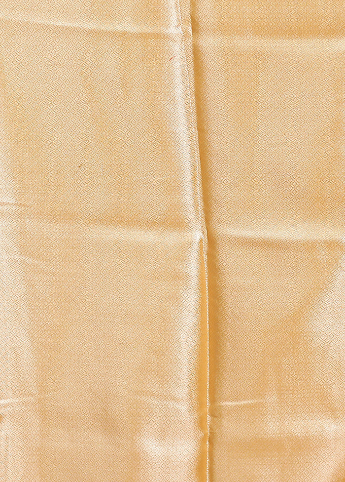Yellow Tissue Silk Saree With Blouse Piece
