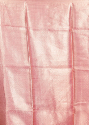 Pink Tissue Silk Saree With Blouse Piece