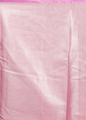 Pink Tissue Silk Saree With Blouse Piece