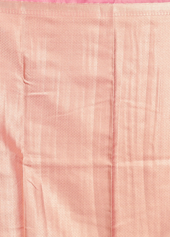 Pink Tissue Silk Saree With Blouse Piece