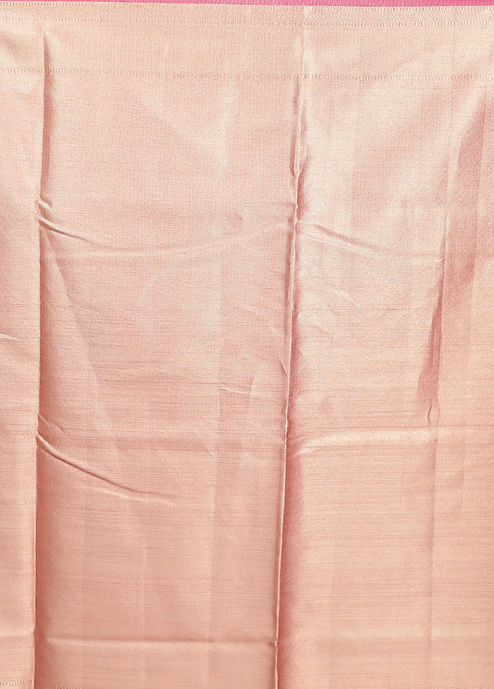 Pink Tissue Silk Saree With Blouse Piece