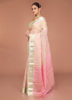 Green Cotton Saree With Blouse Piece