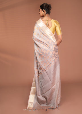 Peach Cotton Saree With Blouse Piece