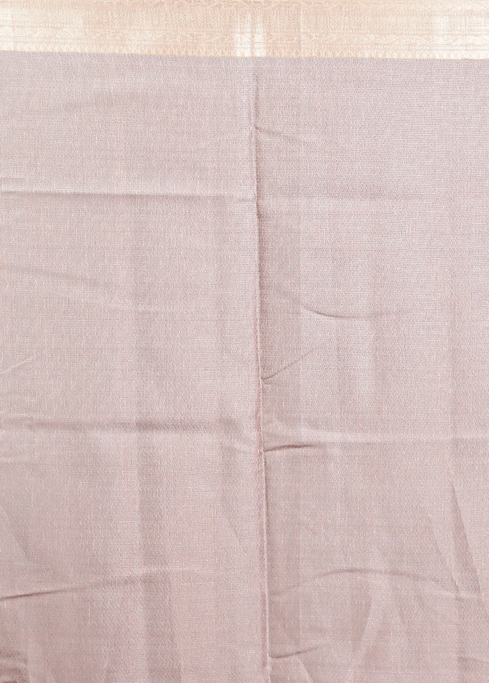 Peach Cotton Saree With Blouse Piece