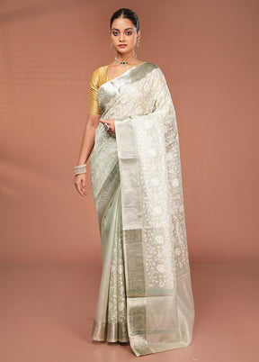 Cream Cotton Saree With Blouse Piece