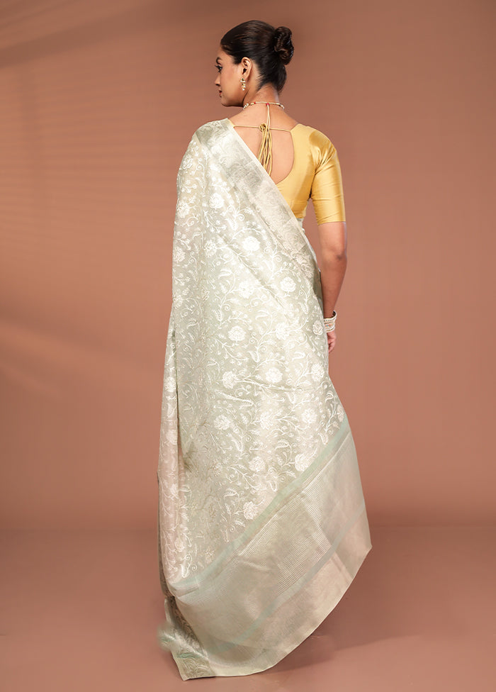 Cream Cotton Saree With Blouse Piece