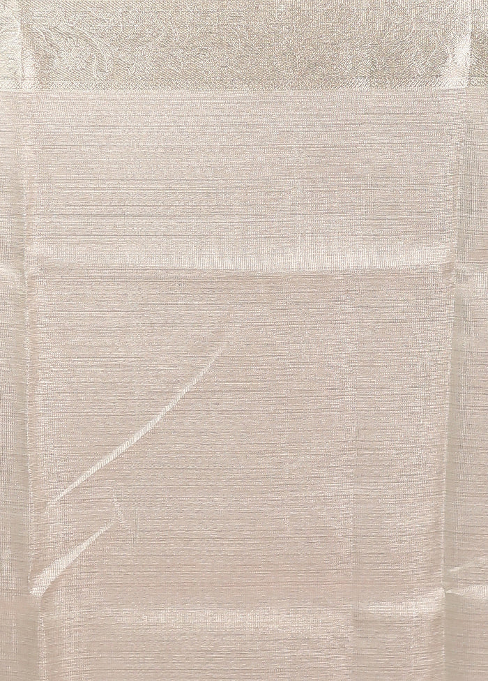 Cream Cotton Saree With Blouse Piece