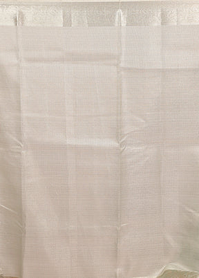 Cream Cotton Saree With Blouse Piece