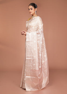 Cream Cotton Saree With Blouse Piece