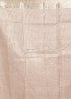 Cream Cotton Saree With Blouse Piece