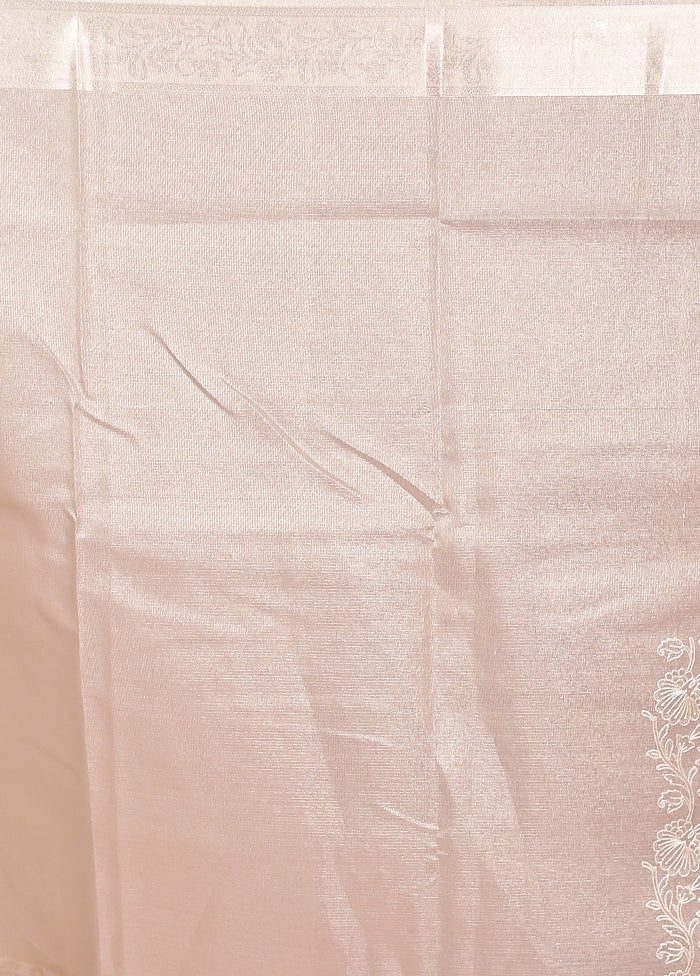 Cream Cotton Saree With Blouse Piece