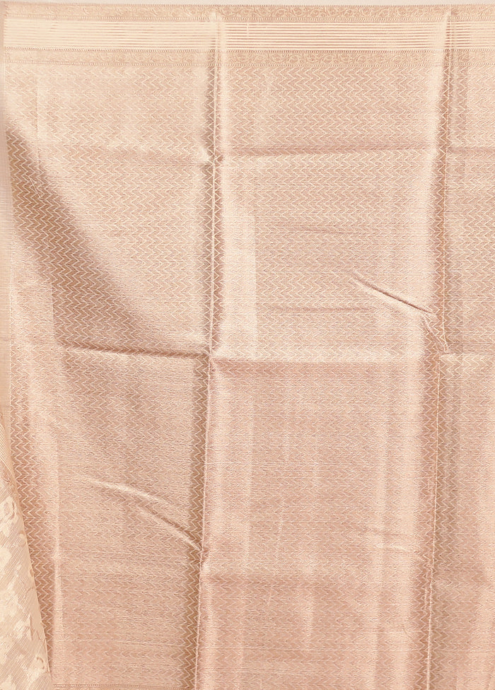 Cream Cotton Saree With Blouse Piece