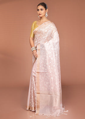 Pink Cotton Saree With Blouse Piece