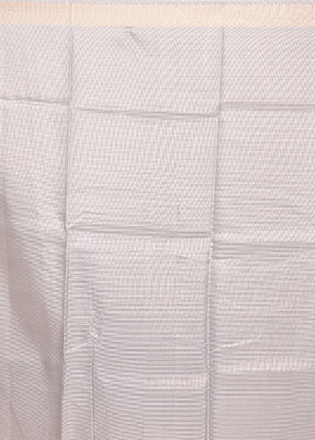 Grey Cotton Saree With Blouse Piece