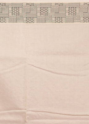 Cream Cotton Saree With Blouse Piece