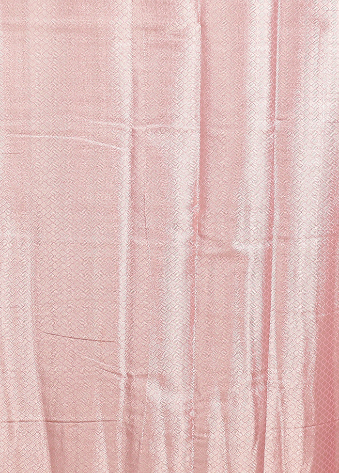 Pink Kora Silk Saree With Blouse Piece