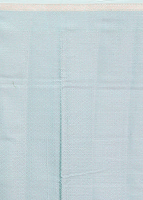 Blue Kora Silk Saree With Blouse Piece