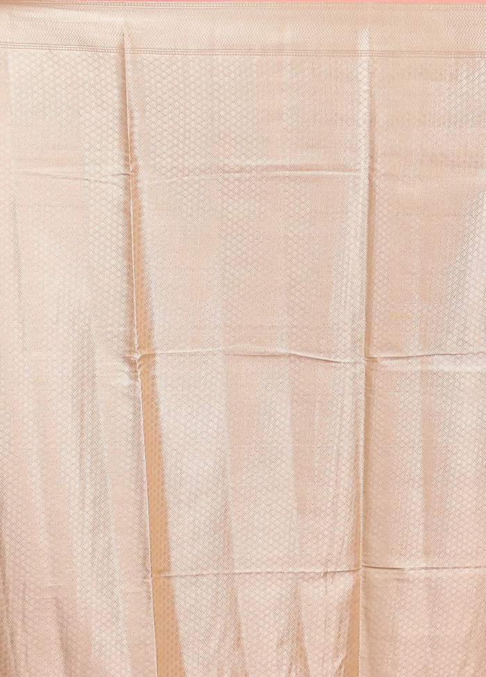 Pink Kora Silk Saree With Blouse Piece