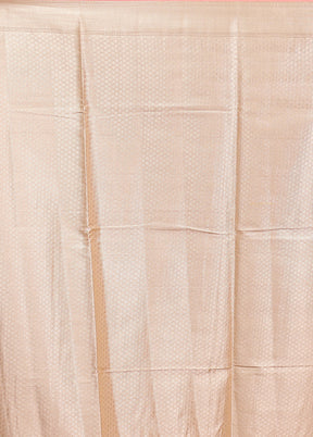 Pink Kora Silk Saree With Blouse Piece