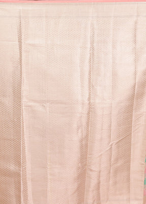 Pink Kora Silk Saree With Blouse Piece