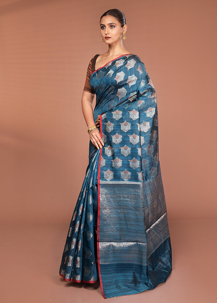 Green Kora Silk Saree With Blouse Piece