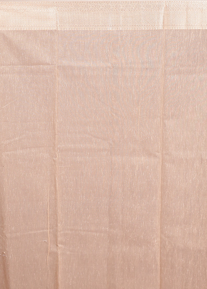 Cream Kora Silk Saree With Blouse Piece