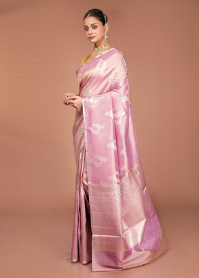 Pink Tissue Silk Saree With Blouse Piece