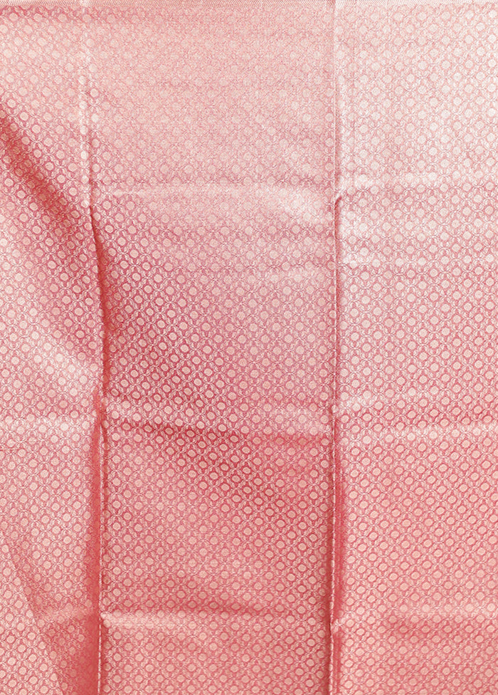 Pink Tissue Silk Saree With Blouse Piece