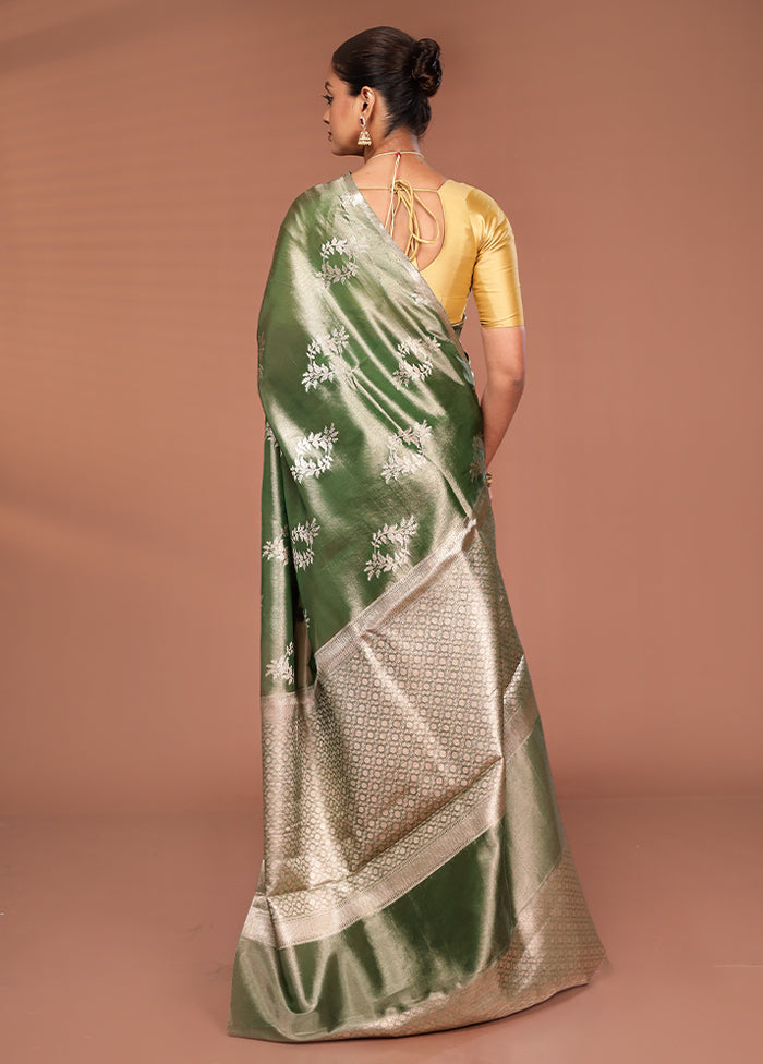 Blue Tissue Silk Saree With Blouse Piece