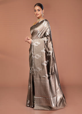 Grey Tissue Silk Saree With Blouse Piece