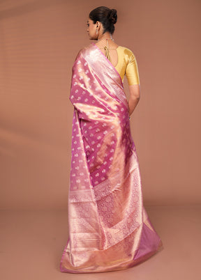 Pink Tissue Silk Saree With Blouse Piece