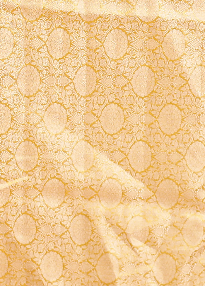 Yellow Tissue Silk Saree With Blouse Piece