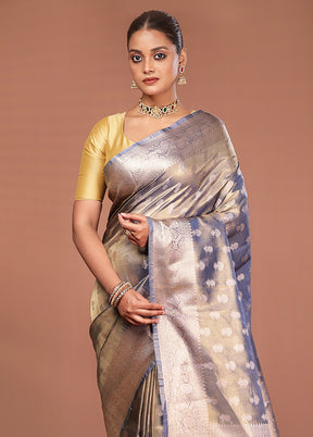 Green Tissue Silk Saree With Blouse Piece