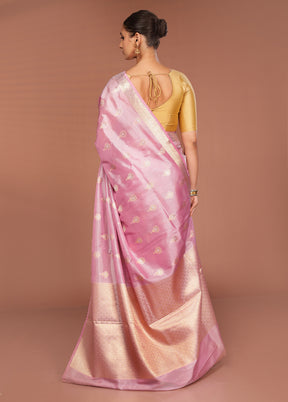 Pink Tissue Silk Saree With Blouse Piece