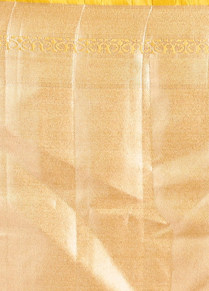 Yellow Tissue Silk Saree With Blouse Piece