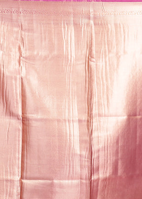 Pink Tissue Silk Saree With Blouse Piece