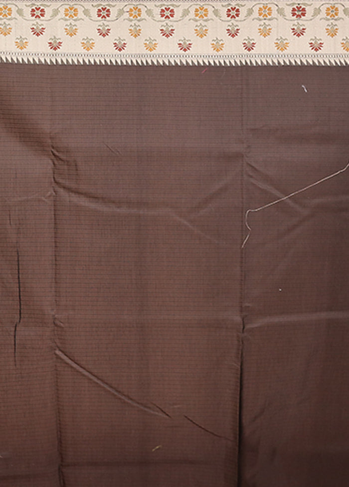 Black Kora Silk Saree With Blouse Piece