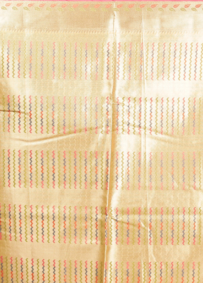 Yellow Tissue Silk Saree With Blouse Piece