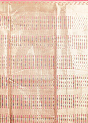 Pink Tissue Silk Saree With Blouse Piece