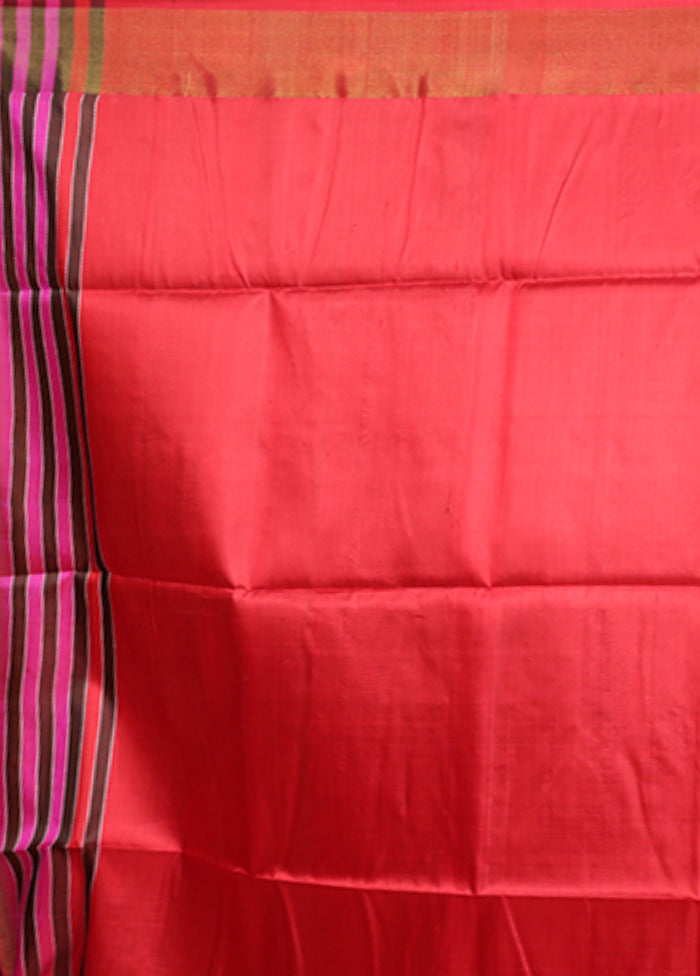 Yellow Kalakshetra Pure Silk Saree With Blouse Piece