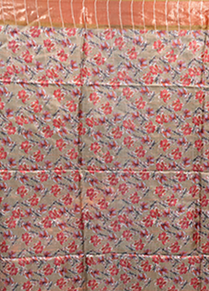 Green Handloom Tussar Pure Silk Saree With Blouse Piece