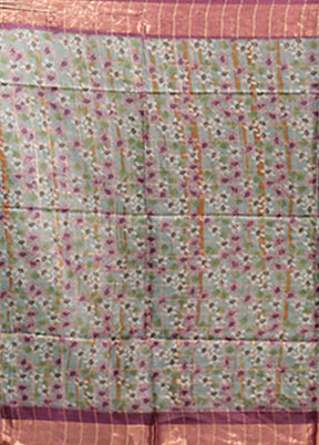 Multicolor Handloom Tussar Pure Silk Saree With Blouse Piece